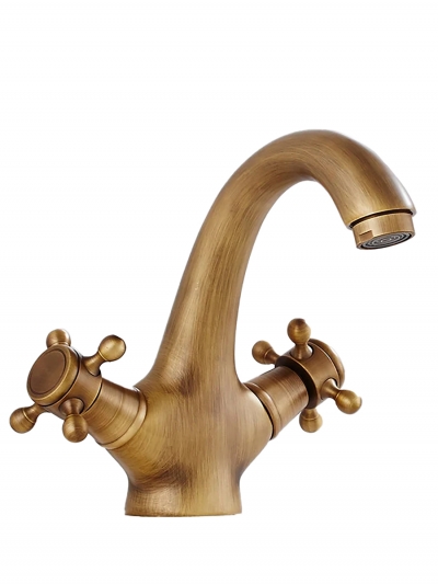 Ретро смеситель для раковины Nostro, барашковый-1